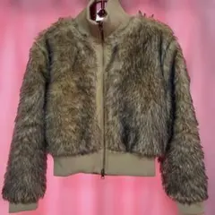 新品　未使用　ファー　ブルゾン　ヒョウ柄　レオパード　フリーサイズ