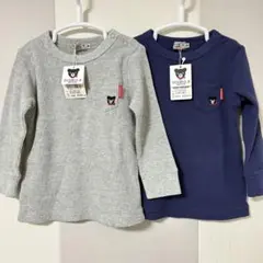 【タグ付き新品未使用】DOUBLE.B/ダブルビー　ワッフルロンT　2枚　90