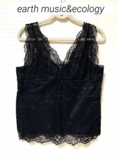 earth music&ecology【美品】レースタンクトップ　黒