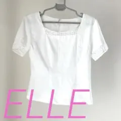 ELLE レース付きブラウス 胸元と袖のレースが素敵