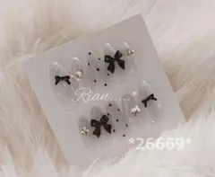 量産型 韓国 ちゅるん ワンホン バレリーナ ネイルチップ 《26669》