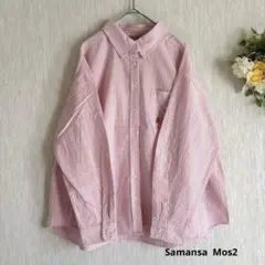 新品　ワンポイントロゴ刺繍シャツ　サマンサモスモス　ピンク