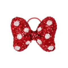 ディズニー ミニー ヘアゴム ヘアポニー リボン スパンコール レッド