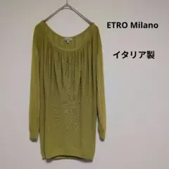 エトロ　ETRO Milano　イタリア製　エレガント　ニット 8分袖イエロー系のサムネイル