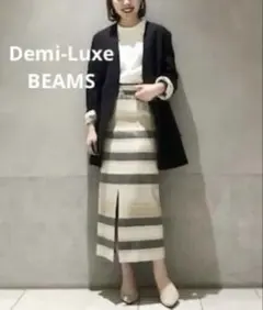 Demi-Luxe BEAMS /ランダムボーダー スカート