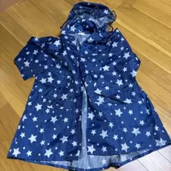 こども用　星柄ネイビー　レインコート　110サイズ