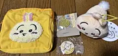 ちいかわ もこもこポーチ キャンディチャーム　バッチ ねそべりマスコット　うさぎ