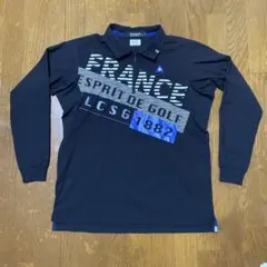 ルコック　ゴルフ長袖ポロシャツ　メンズL 黒