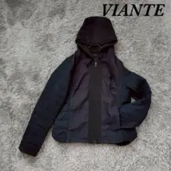 ヴィアンテ アウター 異素材 パーカー 中綿 ポケット ジップアップ