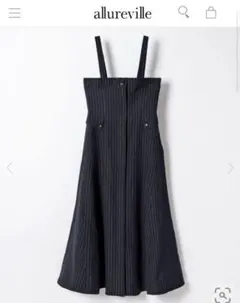 週末セール！アルアバイル　ルルウィルビー ウールストライプサロペットドレス