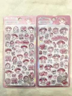 【正規品】日本未発売！サンリオ　マイメロディ　3D立体シール　２枚セット