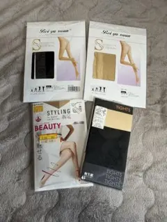 靴下屋 ストッキング ニーハイ風タイツ ガータータイプ ベージュ ブラック