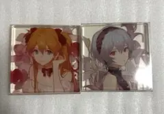 EVANGELION エヴァンゲリオン 綾波レイ アスカ アクリルブロック