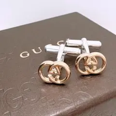 GUCCI K18 インターロッキングG 750シルバーカフス