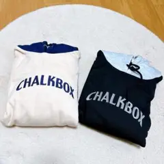 早い者勝ち❣️カップルパーカー裏起毛CHALKBOX フード付きパーカー2点セット