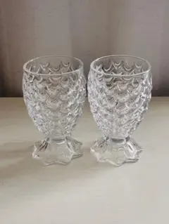パイナップル型クリアグラス2個セット