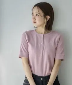田中里奈 しまむら mysa ヘンリーネックプルオーバー Tシャツ ピンクS