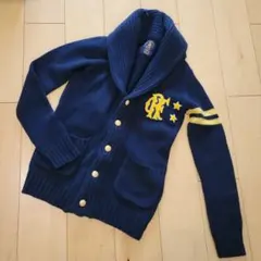 ドゥーズィエムクラスカシミヤ混金ボタンニットカーディガンネイビー