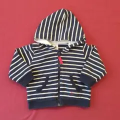ストライプ フード付き トレーナー 6m/67cm