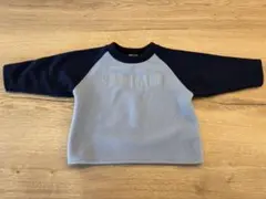 コムサ　フリース トレーナー 80サイズ ライトグレー/ネイビー