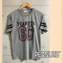 スヌーピー  ピーナッツ　ナンバリング　ライン　半袖　tシャツ  両面　60周年