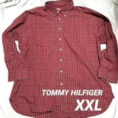 TOMMY HILFIGER 赤いチェック柄シャツ XXL