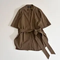 美品 スタニングルアー 23SS ベルテッドシャツジャケット ブラウンのサムネイル