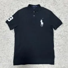 極上品 ポロラルフローレン ポロシャツ ビッグポニー 黒 ブラック 白 大きめ