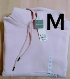 新品 GU ジーユー ヘビーウェイトスウェットショート パーカ 長袖 ピンク Ｍ