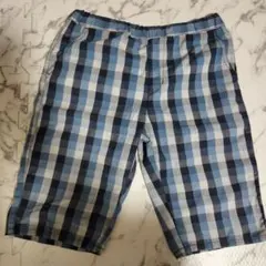 チェック ハーフパンツ ブルー130 半パン　半ズボン