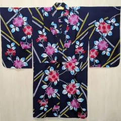 女児　本染浴衣　紫陽花柄　美品　身丈108cm仕上がり(身揚げ済)