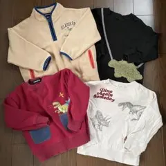 キッズ 恐竜 ダイナソー 長袖 Tシャツ トレーナー 100cm 4点セット