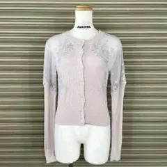 スナイデル カシミヤ混 刺繍パールニット カーディガン 羽織り シアーショルダー