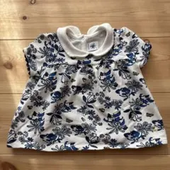 PETIT BATEAU ブルーフラワープリントチュニック12m 74cmのサムネイル