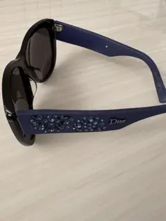 Christian Dior メガネフレーム 黒 ストーン装飾 伊達メガネ - メルカリ
