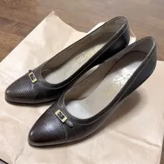 Salvatore Ferragamo パンプス ブラウン レザー 5D