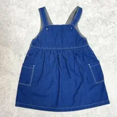 美品 プチバトー デニムジャンパースカート24M 86cm