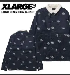 【XLARGE】エクストララージ ロゴデニム ボアジャケットL