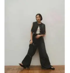 knuthmarf ripped buggy chino pants black
