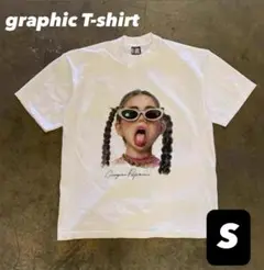 【SALE】グラフィックTシャツ 白 ユニセックス S