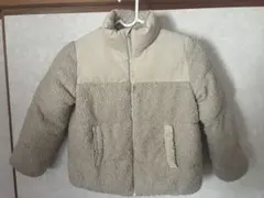 ベージュ ボアジャケット ジッパー付き