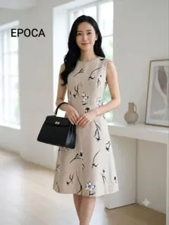 美品 EPOCA ボタニカルプリント ノースリーブワンピース 38サイズのサムネイル