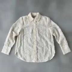 H&M アイボリー デザイン装飾 長袖シャツ