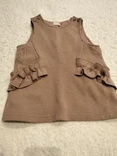 petit main フリルポケット ワンピース 80