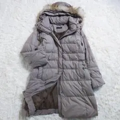 大きいサイズ　XL　ユニクロ　ダウンコート　ダウン80%　Aライン　ベージュ