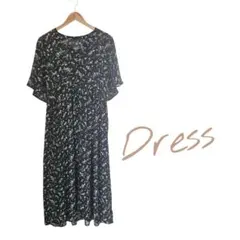 使用回数少なめ ノーブランド 花柄マキシワンピース レディース ブラック M