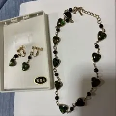 ハート型ネックレスとイヤリングセット