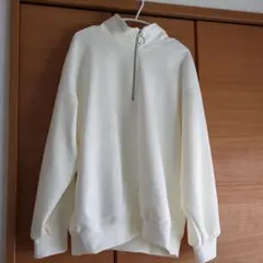 LILL 象牙色 高領連帽衫 S