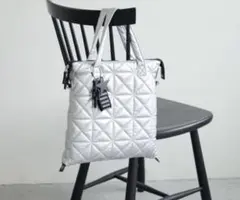 BAYFLOW キルティングバッグ　　 3way シルバー　ジュルター付き