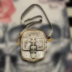 COACH white silver Canvas shoulder bag
